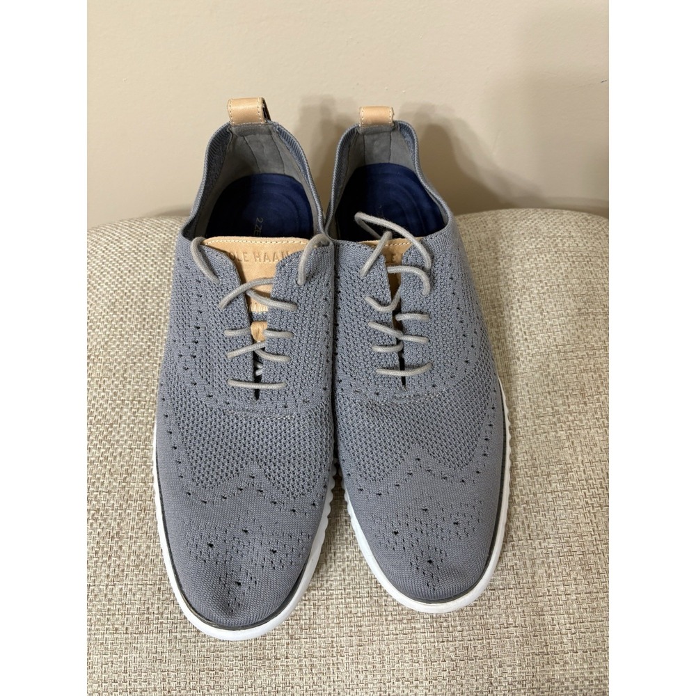 Cole Haan 2.0‎ Zerogrand Stitchlite Size 10 Grey Tan Wingtip Oxford C27947 - Picture 4 of 9